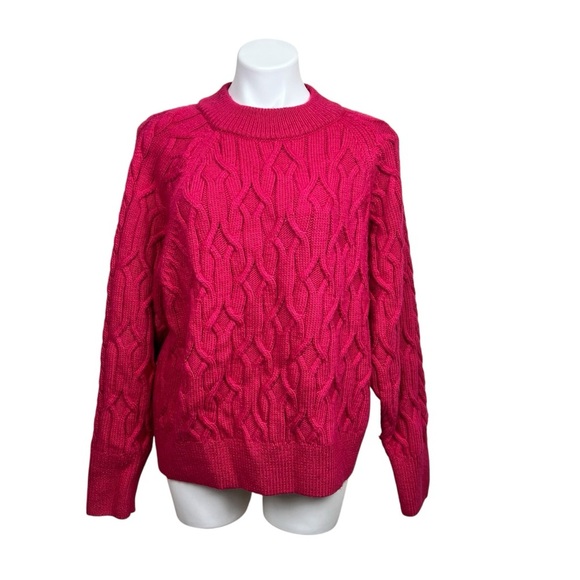COS Pink Cable Knit Relaxed Oversized
Wool Blend Chunky Sweater Women's M - Picture 5 of 11